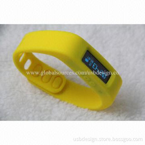New Bluetooth Health Bracelets/Smart Wristbands, Made of Silicone Material, 43 x17.1mm Size
